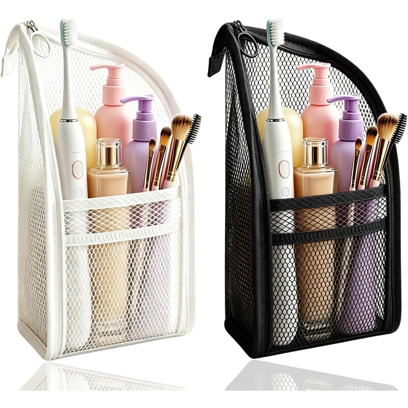 Beauty Makeup Vanity - Mesh Toiletry Bag Breathable Quick Dry