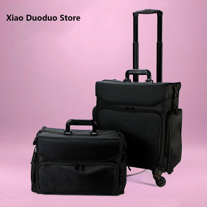 Beauty Makeup Trolley - Professional Aesthetic Manicure Suitcase Black Oxford