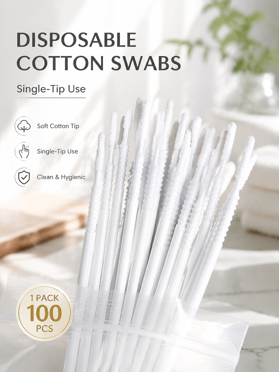 Beauty Makeup Vanity - Disposable Long Cotton Swabs Eyelash Extensions