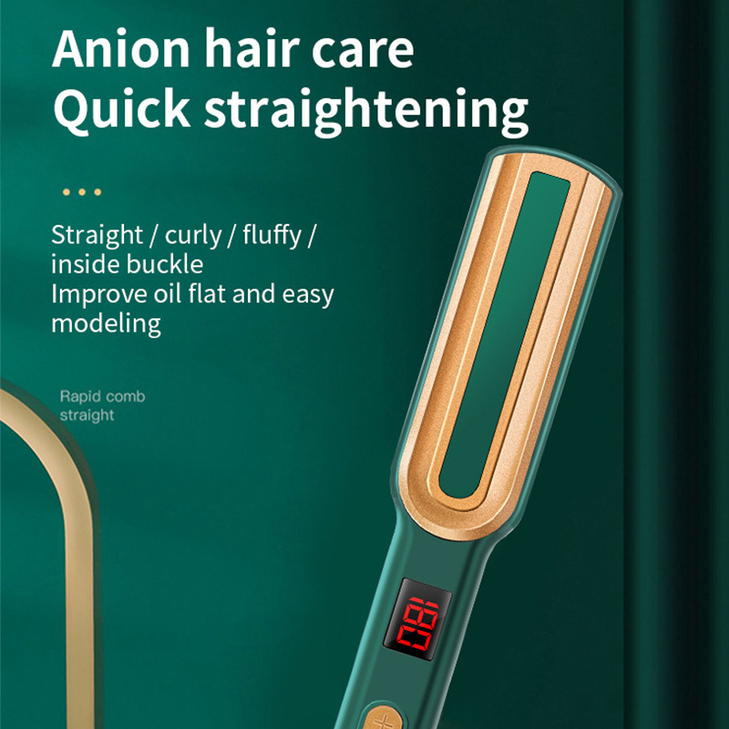 Hair Curling Wand - Straightening comb, negative ion hair straightener,