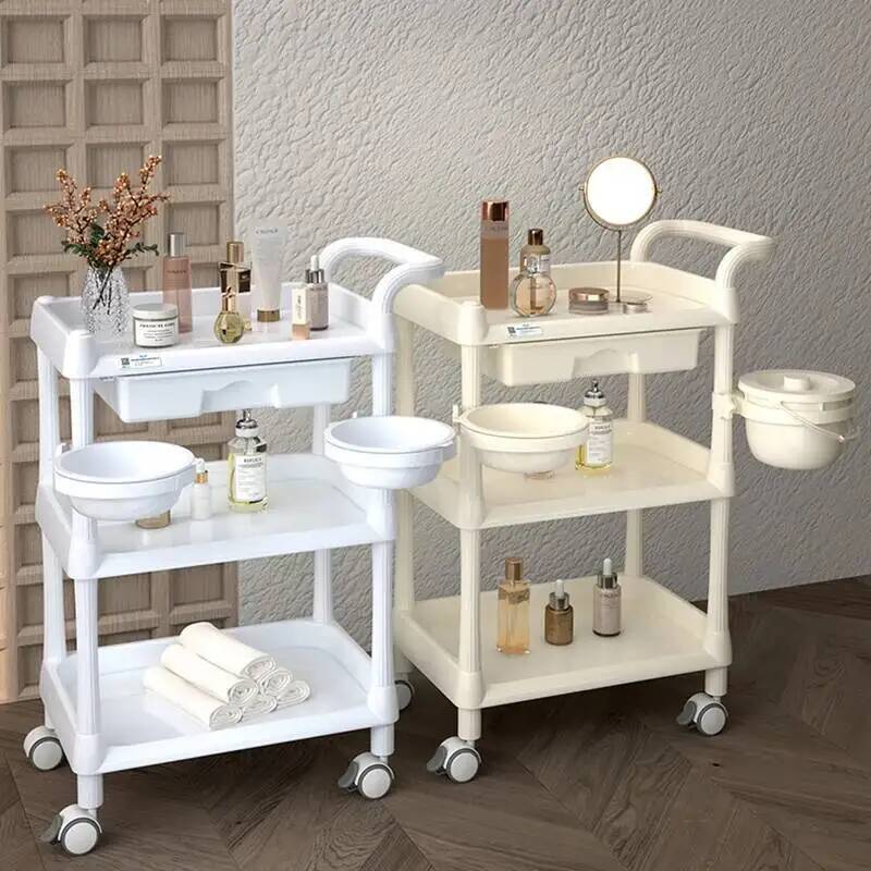 Beauty Makeup Trolley - Cart Tool Rolling Salon Trolley Manicure