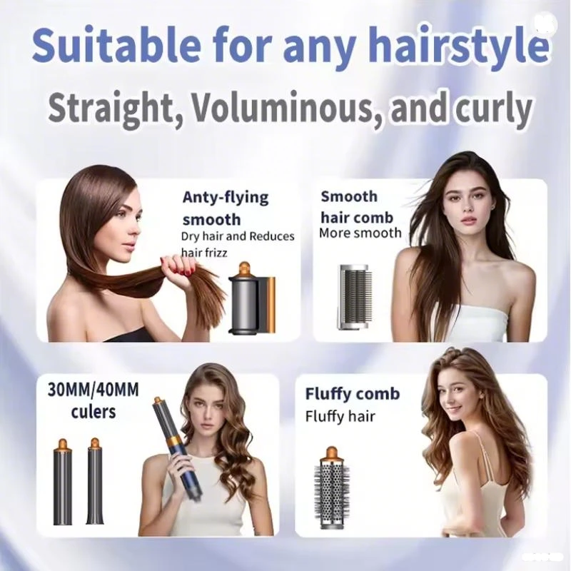 Hair Curling Wand - SenCiciMen 6-in-1 Multi Hair Styler Curling