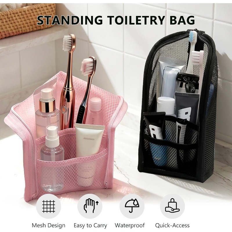 Mesh Toiletry Bag Breathable Q - Beauty Makeup Vanity recension och pris