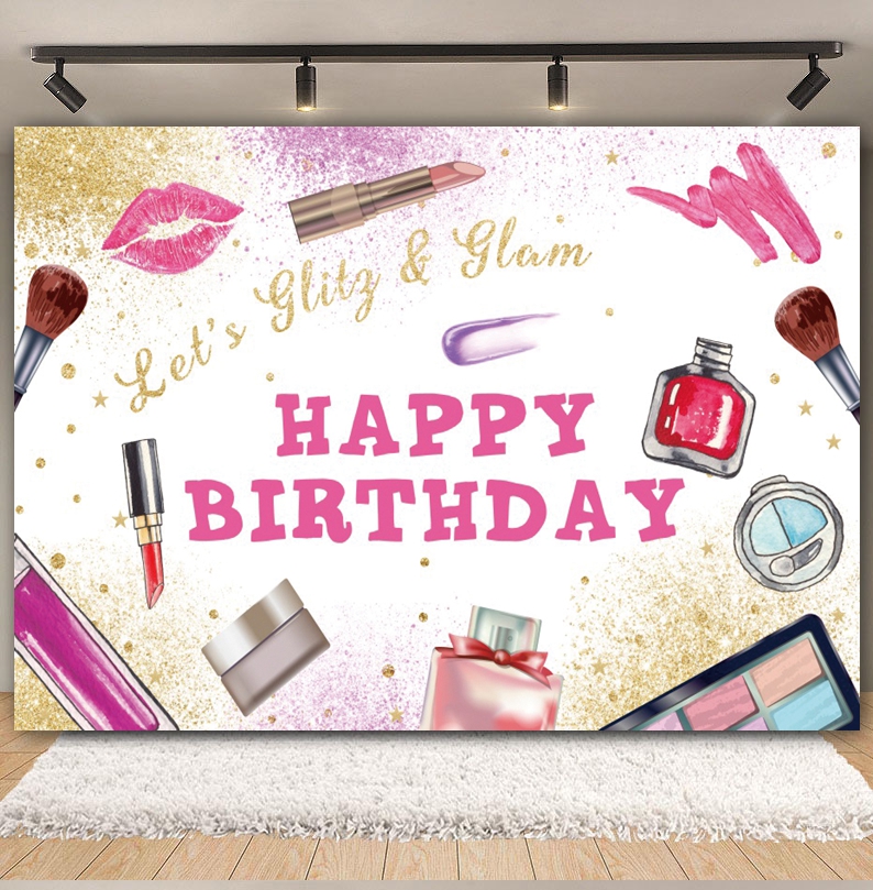 Spa Party Backdrop for Photogr - Beauty Makeup Girl Photo recension och pris