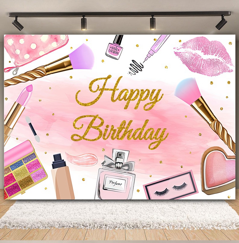 Spa Party Backdrop for Photogr - Beauty Makeup Girl Photo recension och pris
