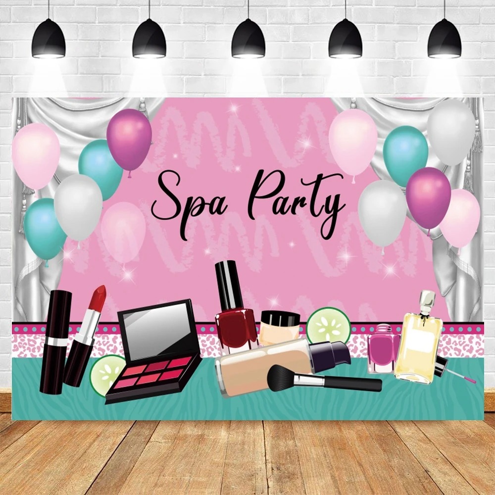 Spa Party Themed Backdrop for  - Beauty Makeup Girl Photo recension och pris