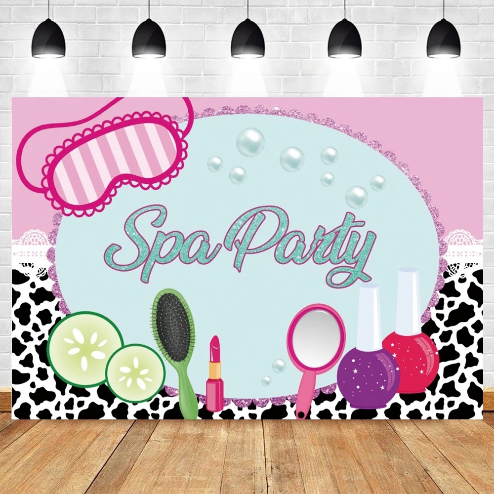 Spa Party Themed Backdrop for  - Beauty Makeup Girl Photo recension och pris