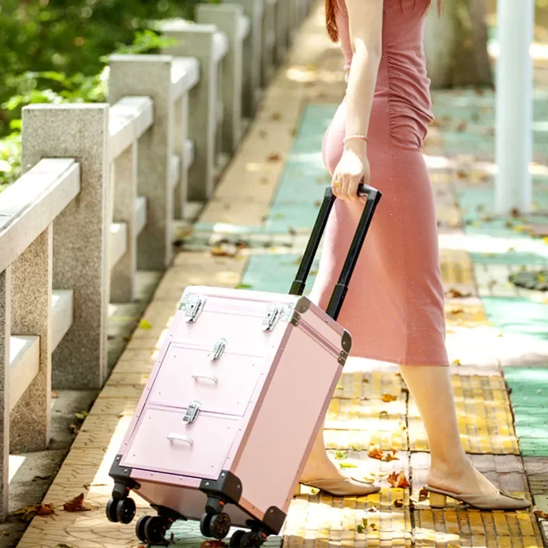 1pc Aluminum Alloy Professiona - Beauty Makeup Trolley recension och pris