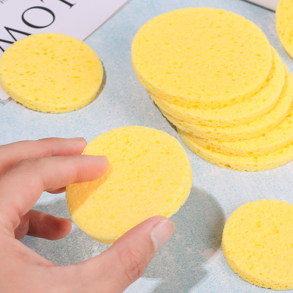 10pcs 6-9cm Yellow Face Round  - Beauty Makeup Vanity recension och pris