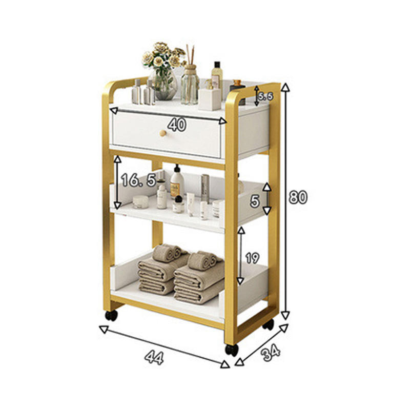 Modern Gold White Salon Trolle - Beauty Makeup Trolley recension och pris