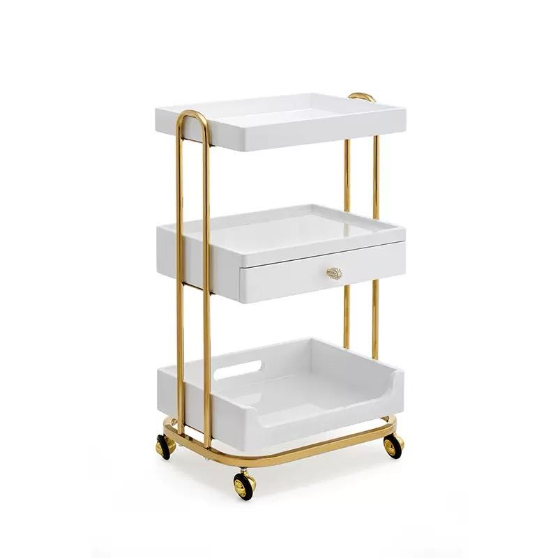 Modern Gold White Salon Trolle - Beauty Makeup Trolley recension och pris