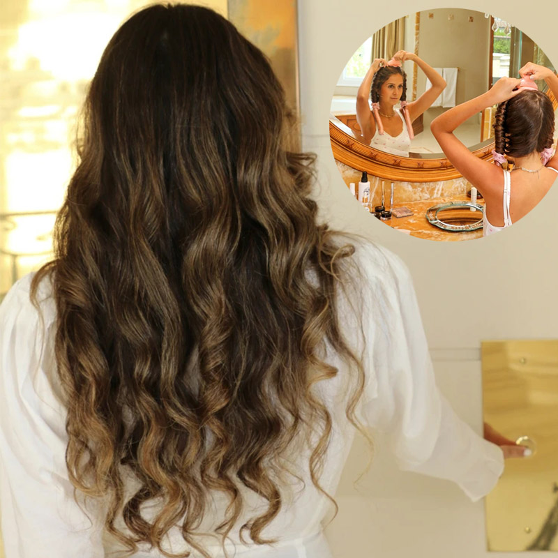 1-2Set Woman Heatless Curling  - Hair Curling Wand recension och pris