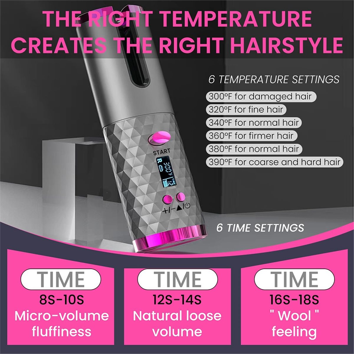 N18R Cordless Curling Iron Bea - Hair Curling Wand recension och pris
