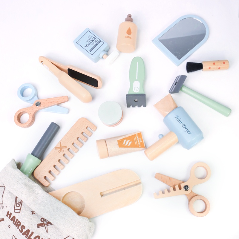 Wooden Pretend Hairdressing Ma - Beauty Makeup Kit For Kids recension och pris