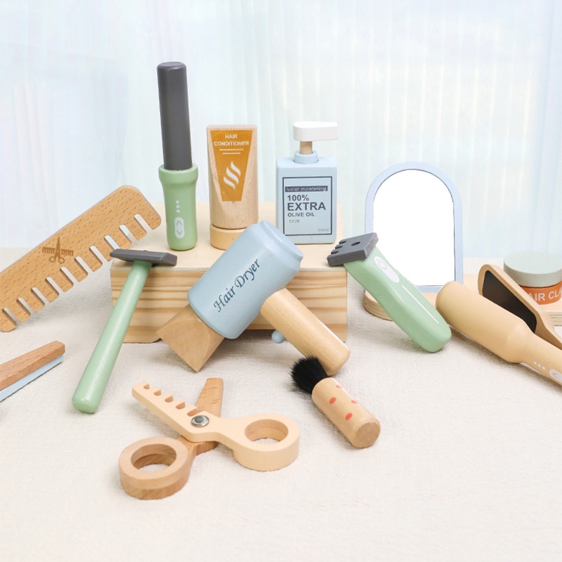 Wooden Pretend Hairdressing Ma - Beauty Makeup Kit For Kids recension och pris